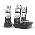 Gigaset A690A Easy to use Cordless DECT Home Telephone with Answering Machine, Speakerphone,Nuisance call block, home office. Single Handset, Silver/Black (Trio)