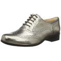Clarks Womens Casual Clarks Hamble Oak Leather Shoes, Grey (Stone Met Lea Stone Met Lea)*4.5 UK