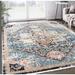 Blue/White 48 x 0.4 in Area Rug - Bungalow Rose Etto Oriental Blue/Beige Area Rug Polypropylene | 48 W x 0.4 D in | Wayfair