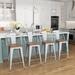 17 Stories Burney Counter & Bar Stool Wood/Metal in Gray/White | 36 H x 17.3 W x 17 D in | Wayfair 59A142EECA8A401FA8F4139E078BF43C