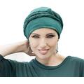 MASUMI Asha Silky Touch Cotton Headwear for Women with Chemo Cancer Hair Loss Organic Hat for Alopecia Patients (Green Forest)