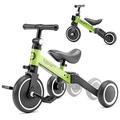 XJD 5 in 1 Toddler Balance Bike Kids Trike for 1-3 Years Old Boys Girls 3 Wheel Kids Tricycles Baby First Bike Indoor Outdoor Birthday Gifts for Toddlers (5 IN 1, Green)