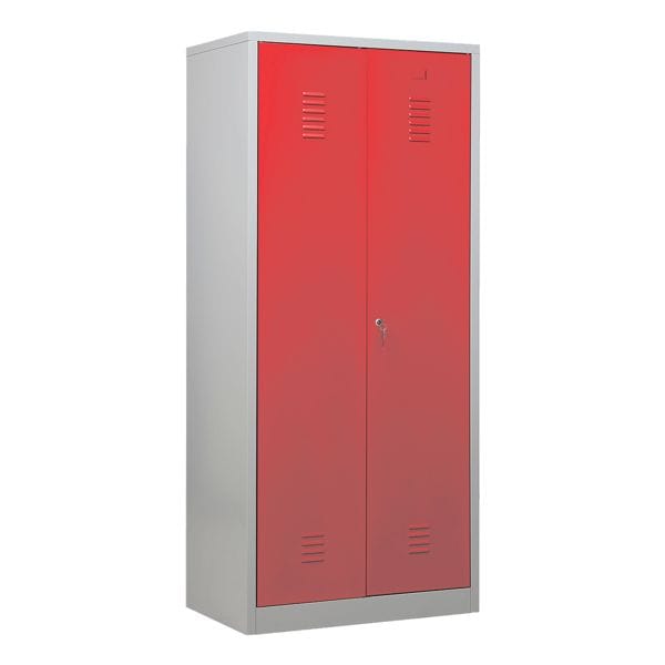 Gürkan Garderobenschrank 80 x 180 cm Zylinderschloss grau, 80x180x50 cm