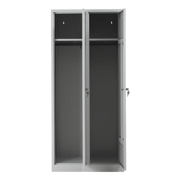 Gürkan Garderobenschrank 80 x 180 cm Zylinderschloss grau, 80x180x50 cm