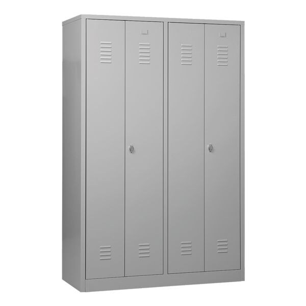 Gürkan Garderobenschrank 117 x 180 cm Vorhängeschloss grau, 117x180x50 cm