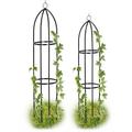 Obélisque de jardin, Colonne rosier, Arche plante grimpante, Set de 2 métal Cage rose h 139 et 149