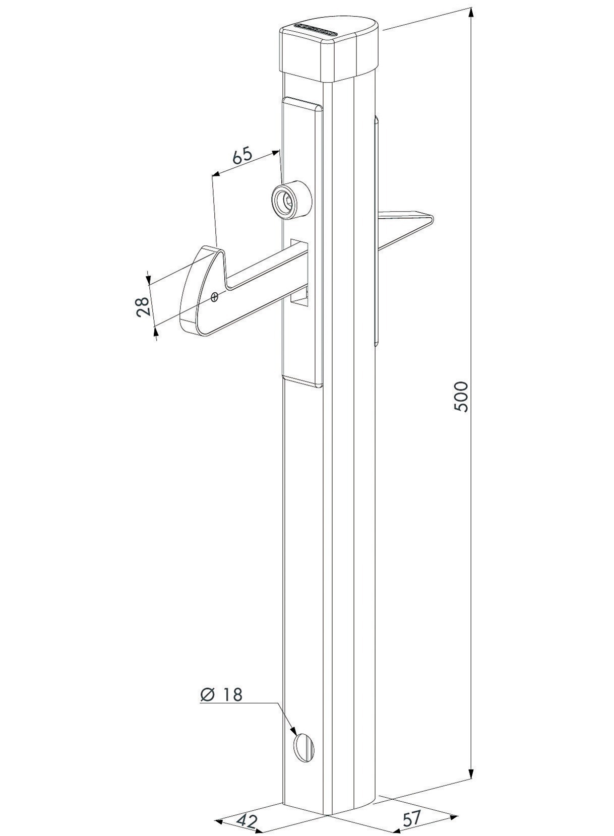 Arrêt de portillon à crochet en aluminium thermolaqué argent LOCINOX P00006705