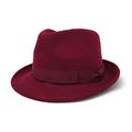 Trilby Hat - 100% Wool Felt Camden Crushable Trilby for Men - Black, Brown, Camel, Grey, Navy. Choice of Sizes (Wine, L)