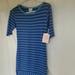 Lularoe Dresses | Lularoe Nwt Julia Dress Blue Stripes Soft Xs | Color: Blue | Size: Xs