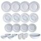 Kahla Nature Dinnerware 21 Piece Porcelain Dinnerware Set - 4 Person Setting - 4 Dinner Plates, 4 Side Plates, 4 Cereal Bowls, 4 Soup Plates, 4 Mugs & 1 Serving Bowl - White