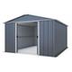 Yardmaster - Abri de jardin métal gris 11,03 m² + kit d'ancrage - Gris