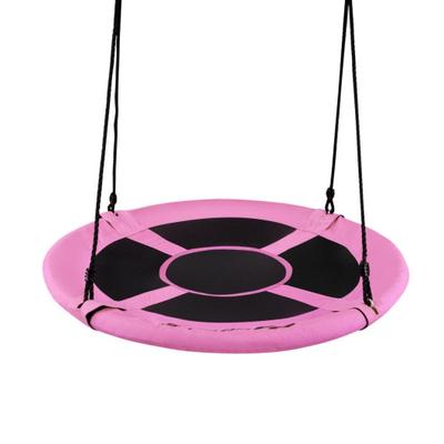 Costway 40 Inch Flying Saucer Tree Swing Indoor Outdoor Play Set-Pink