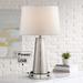 360 Lighting Silver Leaf Table Lamp with Dimmable USB Workstation Base