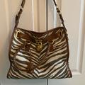 Michael Kors Bags | Authentic Mk Michael Kors Zebra Print Hamilton Bag | Color: Brown/Tan | Size: Os