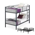 Panana Metal Bunk Bed Frame, 2 x 3FT Single 2-Storey Bed Frame Children's Bed room Furniture Double Sleepers Bed Frame Bed Sets - No Mattress Included (Black)