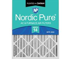 Nordic Pure 20x25x4 (3-5/8 Actual Depth) MERV 14 Plus Carbon AC Furnace Air Filters, Box of 1