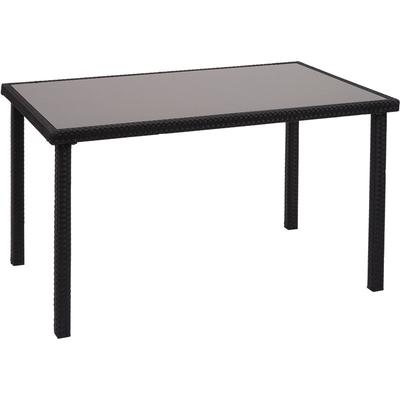 Poly-Rattan Tisch HHG 951, Gartentisch Balkontisch, 120x75cm schwarz Image