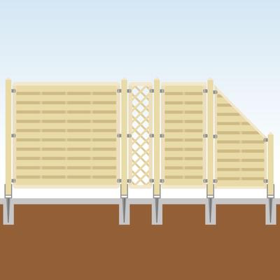 TraumGarten Sichtschutzzaun Rank Komplett-Set Holz Sichtschutz Lamellenzaun, mit Endelement, 1,2,3,Einbetonieren Image