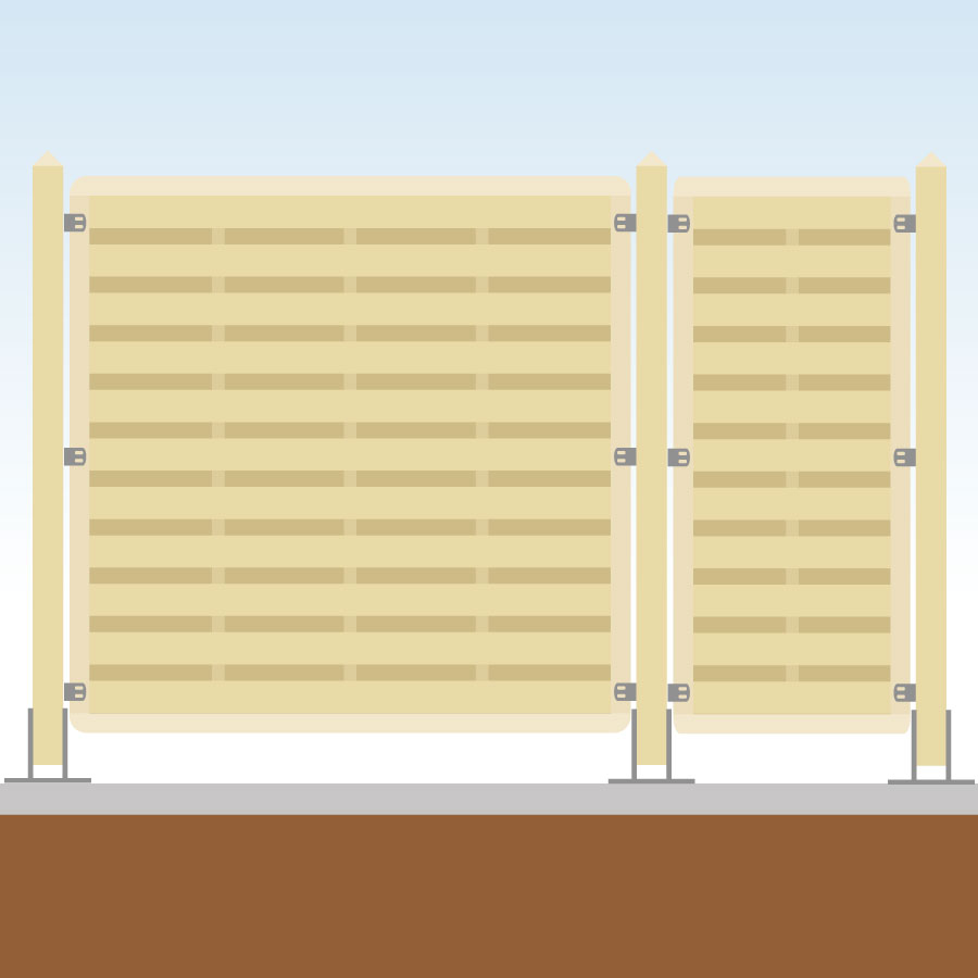 TraumGarten Sichtschutzzaun Basic Komplett-Set Holz Sichtschutz Lamellenzaun, ohne Endelement, 179 cm,3,Aufschrauben,keine Image