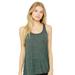 Bella + Canvas B8800 Women's Flowy Racerback Tank Top in Forest Green Marble size XS 8800, BC8800