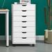 Ebern Designs Lelus 18.7" W Wood Dresser Chest w/ 7 Drawer Storage Wood in White | 34.5 H x 18.9 W x 15.7 D in | Wayfair