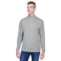 Devon & Jones D420 Adult Sueded Cotton Jersey Mock Turtleneck T-Shirt in Grey Heather size Small