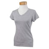 Gildan G64VL Softstyle Women's Fit V-Neck T-Shirt in Sport Grey size Large | Cotton G64V00L, 64V00L