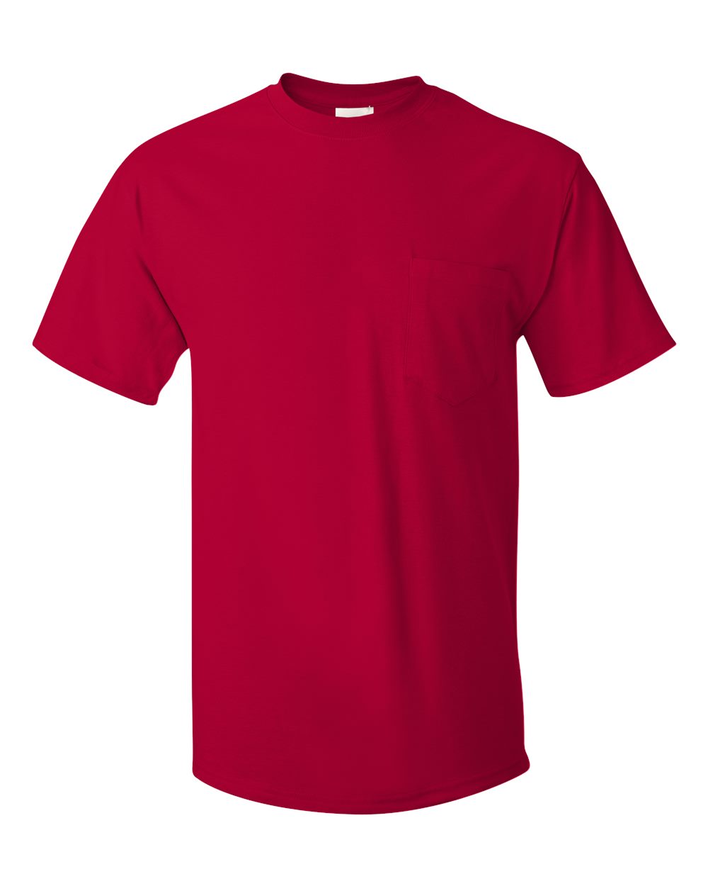 Hanes H5590 Men's Authentic-T Cotton T-Shirt with Pocket in Deep Red size Small 5590