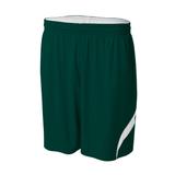 A4 NB5364 Youth Performance Double/Double Reversible Basketball Short in Forest Green/White size XS | Polyester A4NB5364