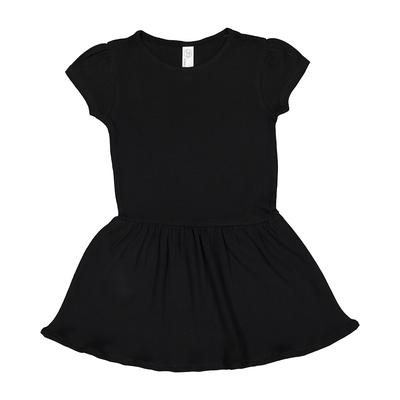 Rabbit Skins 5323 Toddler Baby Rib Dress in Black size 4 | Ringspun Cotton LA5323