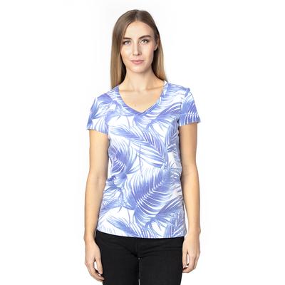 Threadfast Apparel 200RV Women's Ultimate V-Neck T-Shirt in Palm Paradise size Medium | Cotton/Polyester Blend
