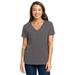 Next Level 3940 Women's Relaxed V-Neck T-Shirt in Heavy Metal size XS | Ringspun Cotton NL3940