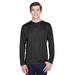 Team 365 TT11L Men's Zone Performance Long-Sleeve T-Shirt in Black size Large | Polyester