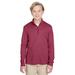 Team 365 TT31HY Youth Zone Sonic Heather Performance Quarter-Zip T-Shirt in Sport Maroon size Small | Polyester