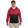 Harriton M750 Adult Packable Nylon Jacket in Red/Black size XL