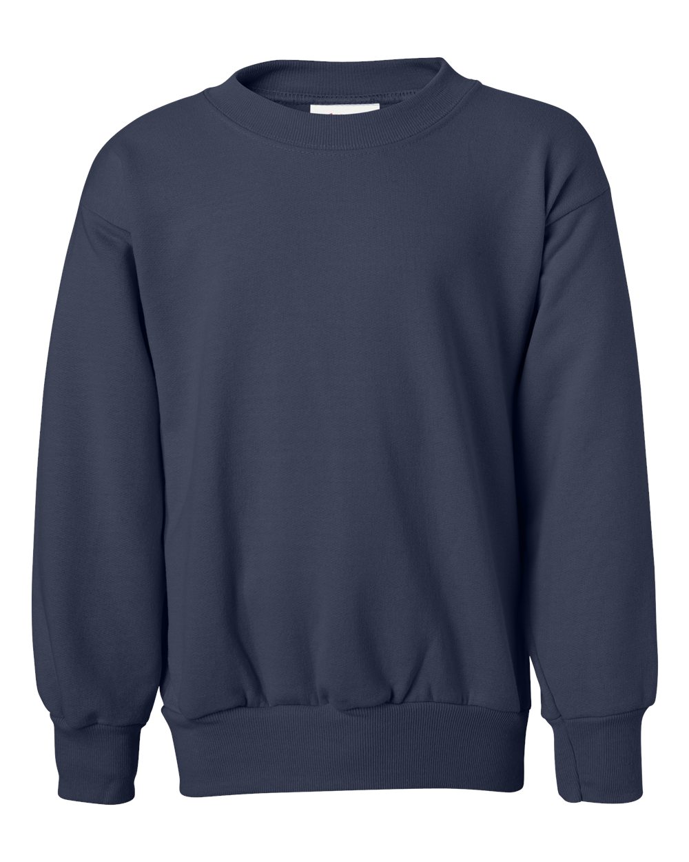 Hanes P360 Youth EcoSmart Crewneck Sweatshirt in Navy Blue size XS | Cotton Polyester