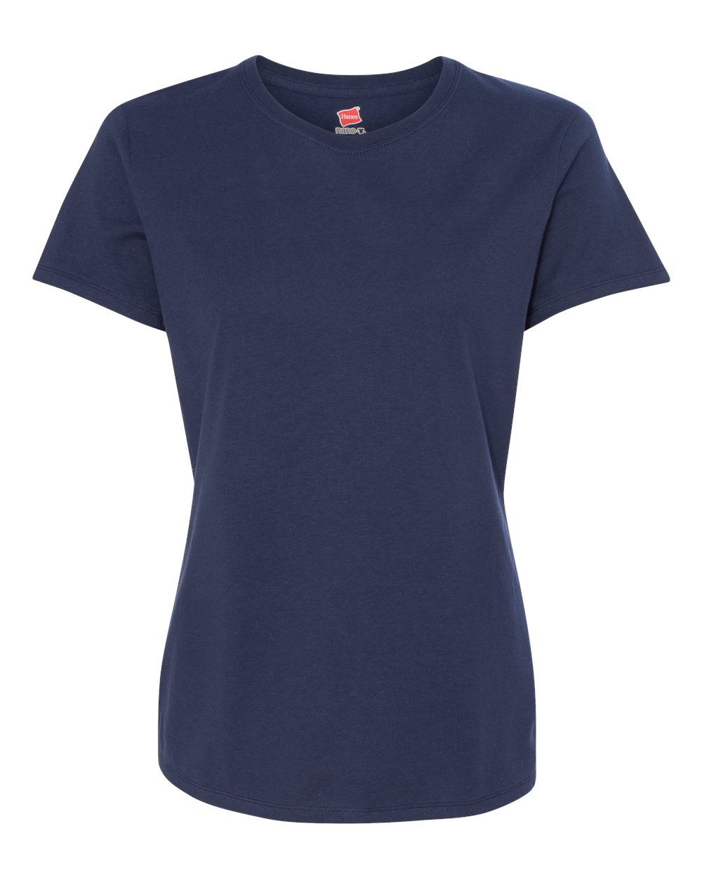 Hanes SL04 Women's Nano-T Cotton T-Shirt in Navy Blue size XL