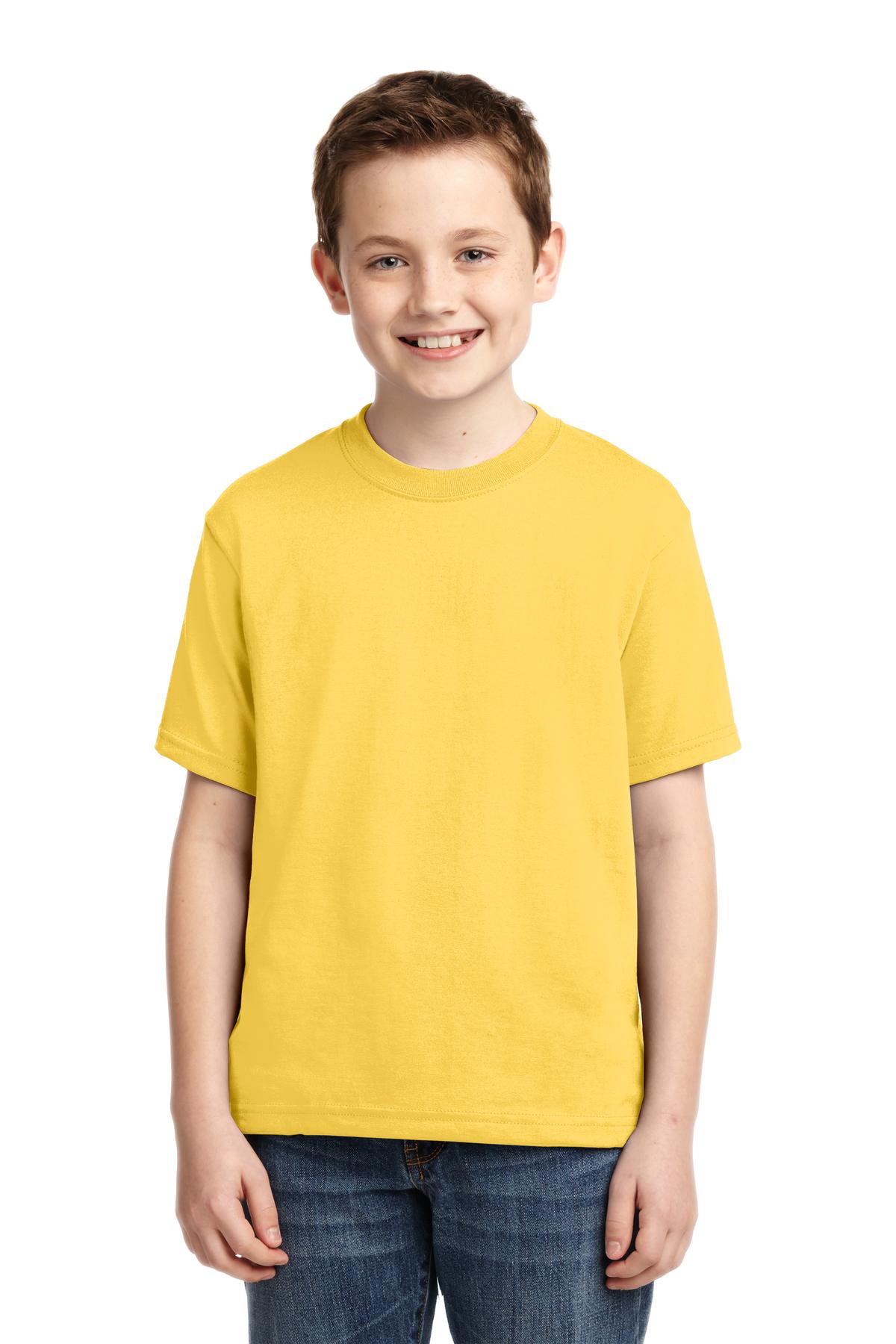 Jerzees 29B Youth Dri-Power 50/50 T-Shirt in Island Yellow size Large | Cotton Polyester 29BR