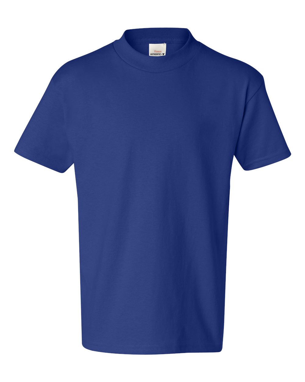 Hanes 54500 Youth Authentic T-Shirt in Deep Royal Blue size Large | Cotton 5450