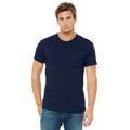 Bella + Canvas 3021 Men's Jersey Short Sleeve Pocket Top in Navy Blue size Large | Ringspun Cotton B3021