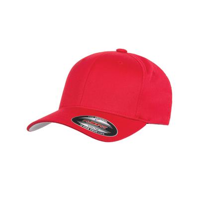 Flexfit 6277Y Youth Wooly 6-Panel Cap in Red