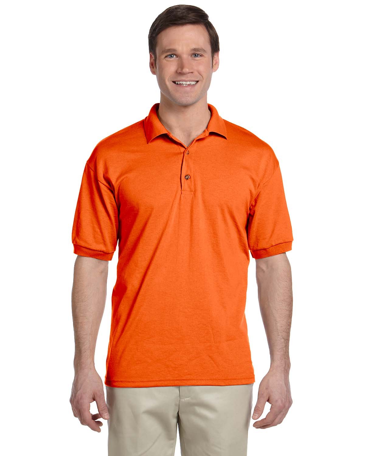 Gildan G880 DryBlend Jersey Knit Sport Shirt in Orange size 5XL | Cotton Polyester G8800, 8800