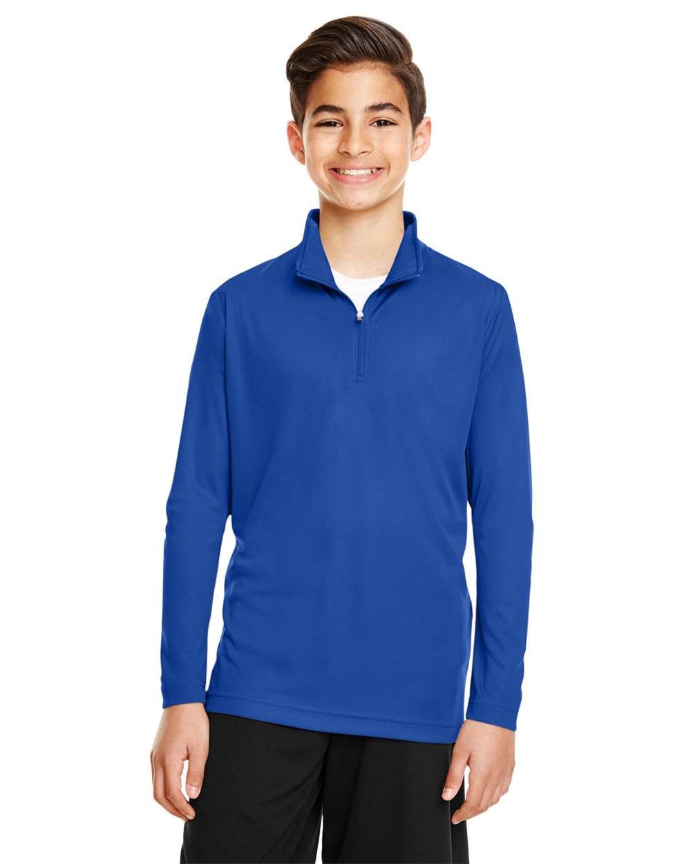 Team 365 TT31Y Youth Zone Performance Quarter-Zip Pullover T-Shirt in Sport Royal Blue size Medium | Polyester