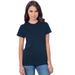 Bayside BA3075 Women's Union-Made 6.1 oz. Cotton T-Shirt in Navy Blue size Medium Black, 3075