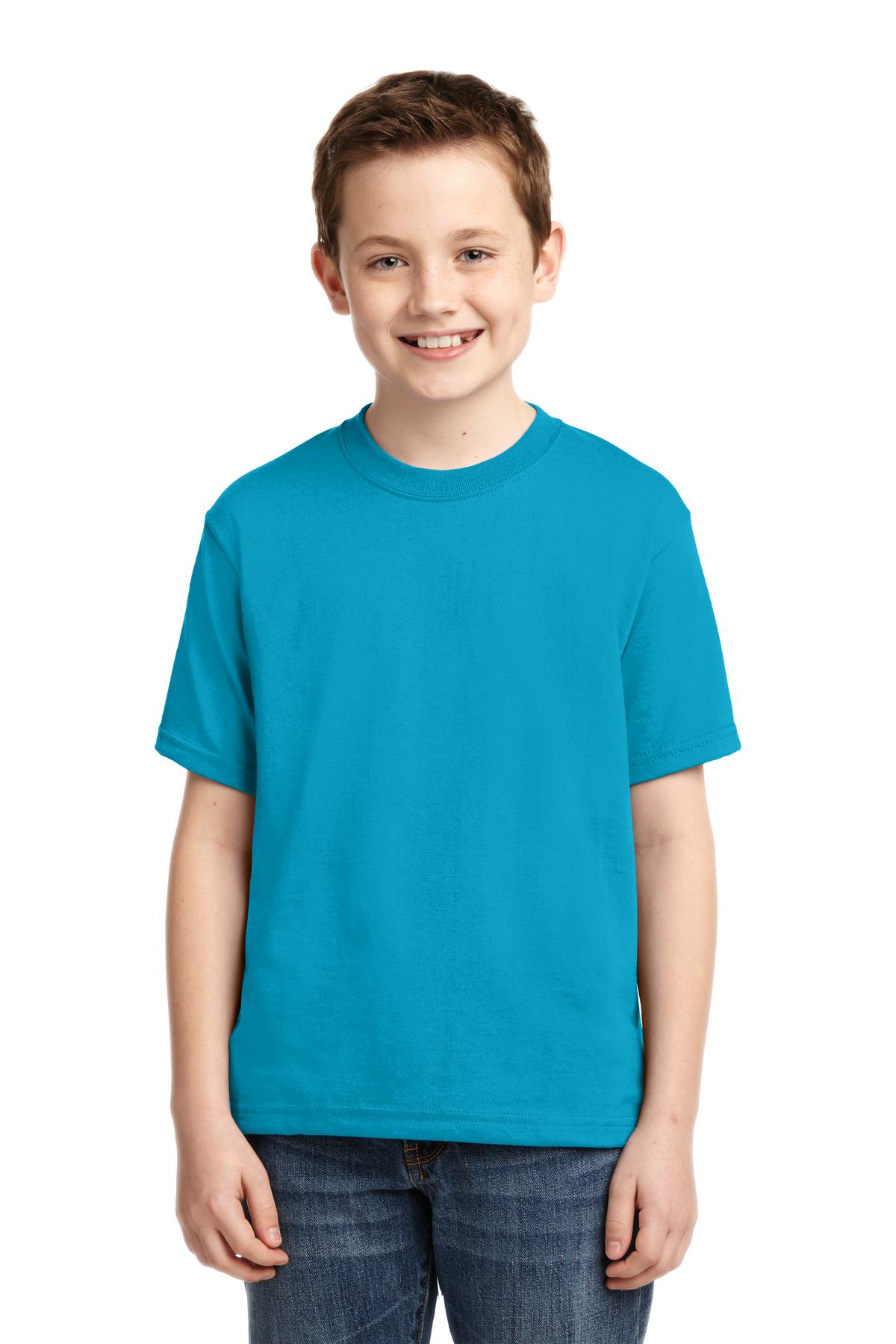 Jerzees 29B Youth Dri-Power 50/50 T-Shirt in California Blue size XS | Cotton Polyester 29BR