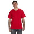 Fruit of the Loom 39VR Adult 5 oz. HD Cotton V-Neck T-Shirt in True Red size XL