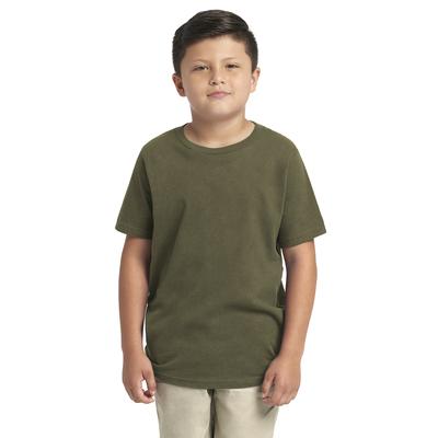 Next Level 3310 Youth Boysâ€™ Cotton Crew T-Shirt in Military Green size Large | combed ring spun cotton NL3310