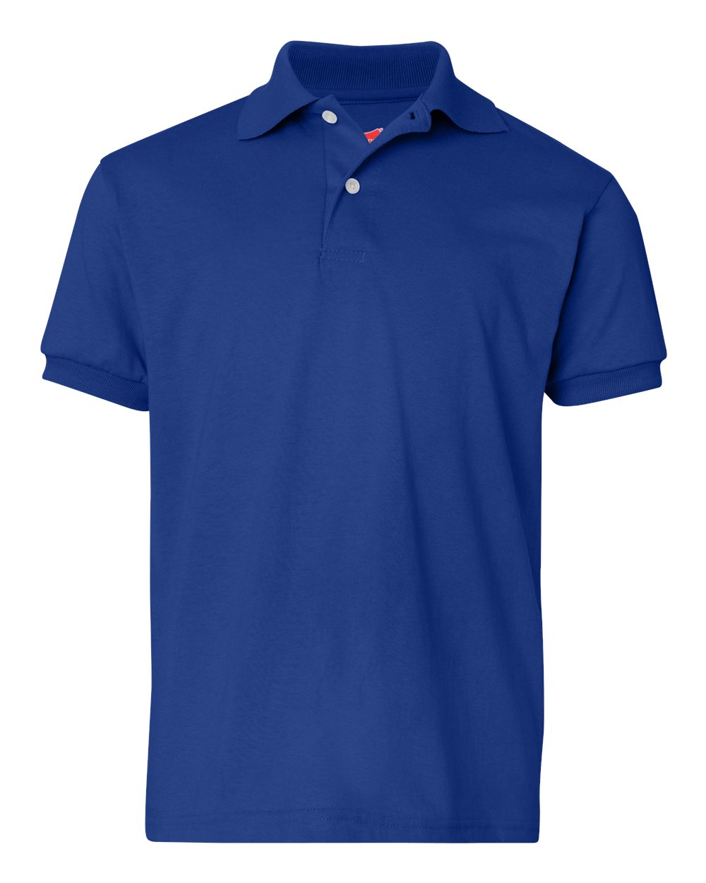 Hanes 054Y Youth EcoSmart Jersey Polo Shirt in Deep Royal Blue size XS | Cotton Polyester