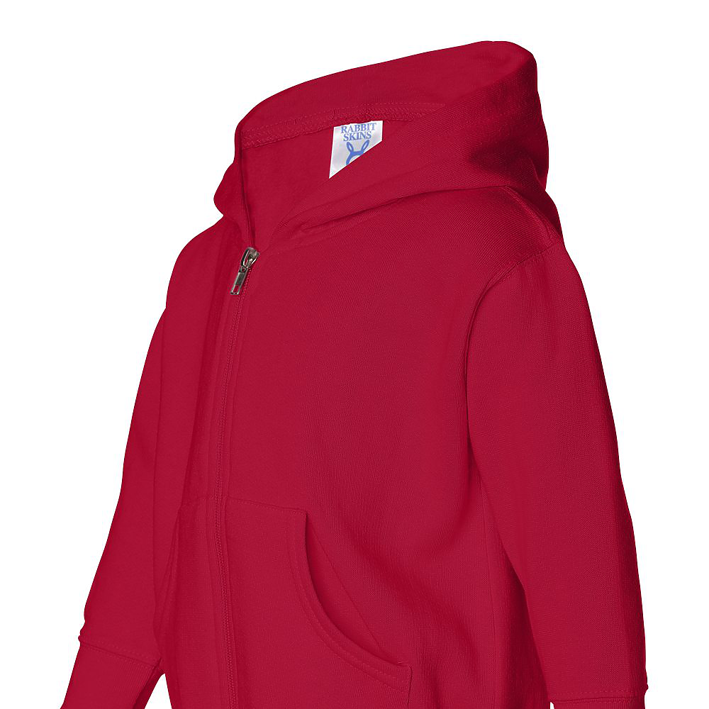 Rabbit Skins 3346 Toddler Zip Fleece Hoodie in Red size 2 | Ringspun Cotton LA3346