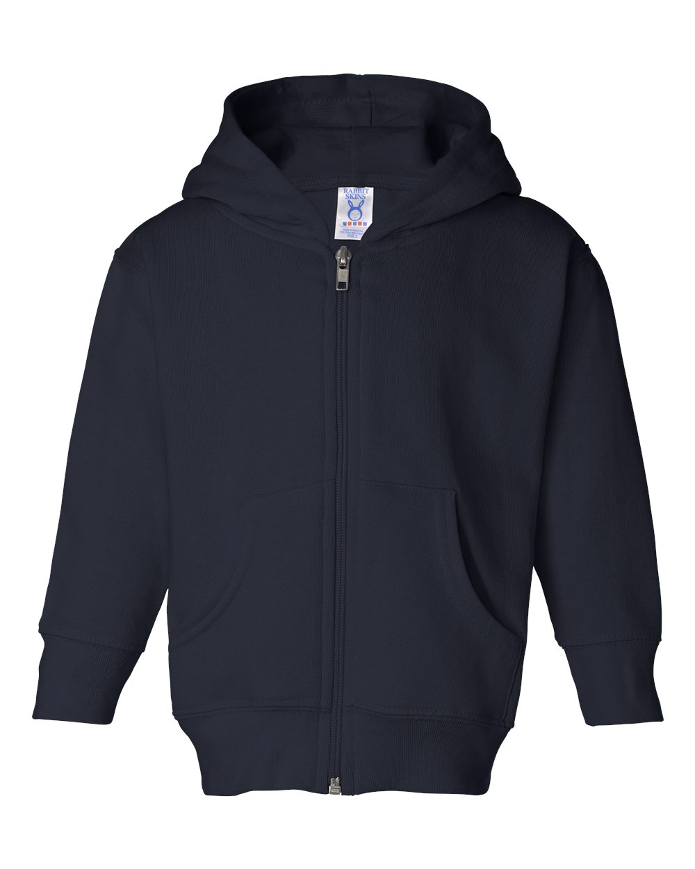 Rabbit Skins 3346 Toddler Zip Fleece Hoodie in Navy Blue size 5/6 | Ringspun Cotton LA3346